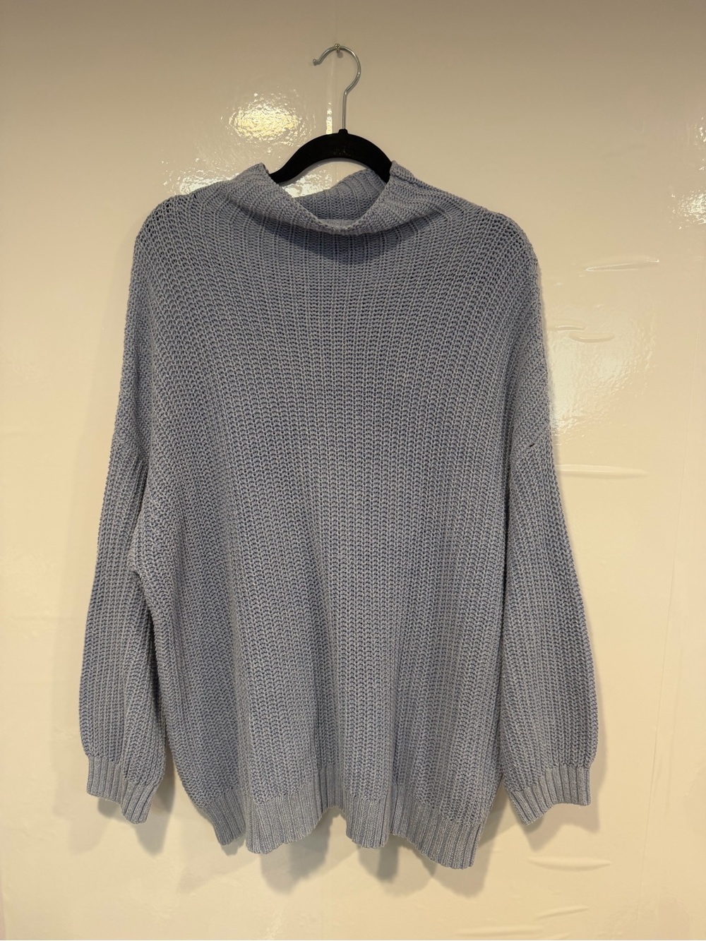 Soft Knit Light Blue American Eagle rolled mock neck Sweater